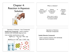 Chapter 4: Reaction in Aqueous Solution