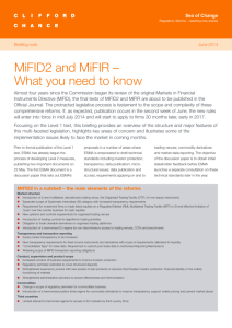MiFID2 and MiFIR – What you need to know