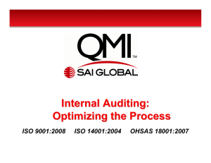 Internal Auditing: Optimizing the Process