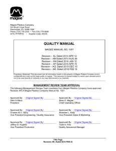 quality manual - Magee Plastics Company