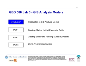 GEO 580 Lab 3 - GIS Analysis Models