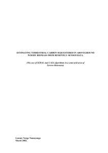 estimating terrestrial carbon sequestered in aboveground woody