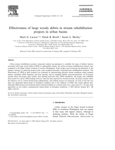 Effectiveness of large woody debris in stream rehabilitation projects