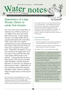 The importance of large woody debris in sandy bed streams (Water