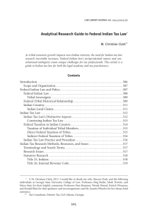 Analytical Research Guide to Federal Indian Tax Law