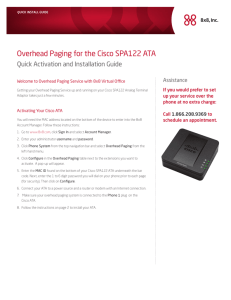 Overhead Paging for the Cisco SPA122 ATA - Packet8
