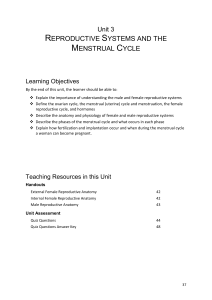 view Unit 3: Reproductive Systems and the Menstrual Cycle