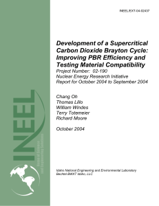 Development of a Supercritical Carbon Dioxide Brayton Cycle