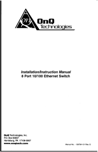 InstallationLhstruction Manual 8 Port IO/100 Ethernet Switch