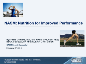 Nutrition for Improved Performance