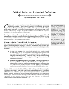 Critical Path: An Extended Definition