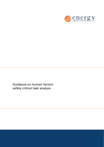 Guidance on human factors safety critical task analysis