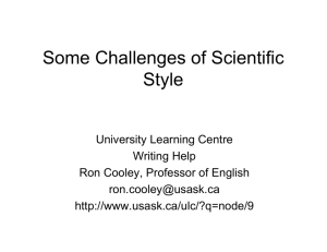 Style in Scientific Writing