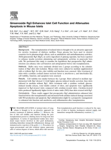 Ginsenoside Rg3 Enhances Islet Cell Function and Attenuates