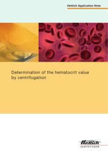 Determination of the hematocrit value by centrifugation
