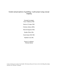 Gender and perceptions of gambling: A pilot project using concept