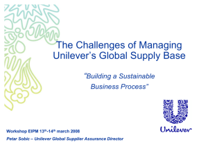 The Challenges of Managing Unilever's Global Supply Base