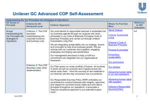 Unilever GC Advanced COP Self-Assessment