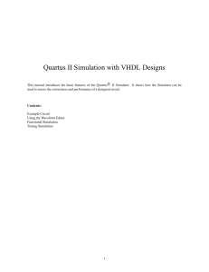 Quartus II Simulation with VHDL Designs
