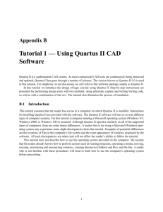 Tutorial 1 — Using Quartus II CAD Software