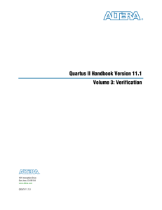 Quartus II Handbook Version 11.1 Volume 3: Verification