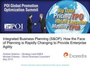 Integrated Business Planning - Promotion Optimization Institute