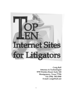 Top Ten Helpful Internet Sites for Litigators