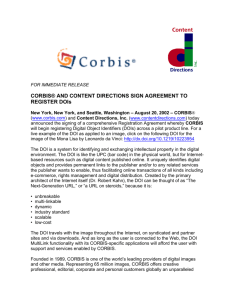 CORBIS® AND CONTENT DIRECTIONS SIGN AGREEMENT TO
