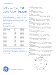 pGEX vectors, GST Gene Fusion System