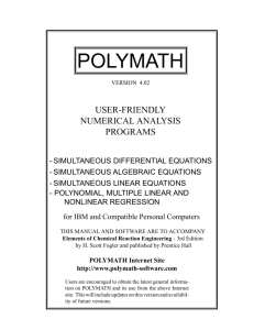 POLYMATH Software
