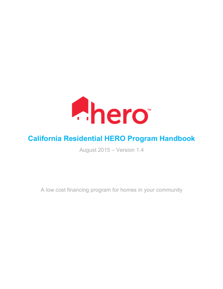 California Residential HERO Program Handbook