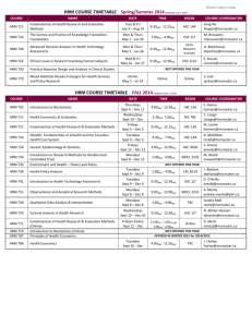 HRM Timetable - Faculty of Health Sciences