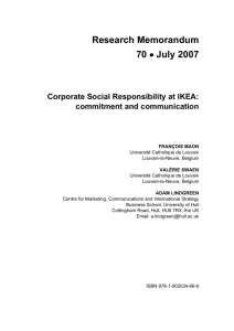 Corporate Social Responsibility at IKEA