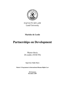 Partnerships on Development