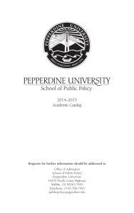 2014–2015 Academic Catalog - Pepperdine University School