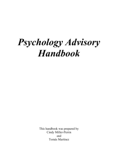 Psychology Advisory Handbook - Seaver College