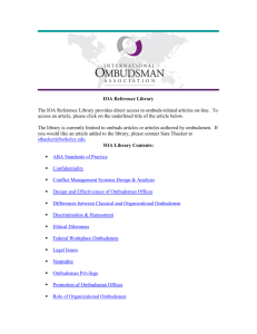 IOA Reference Library - The International Ombudsman Association