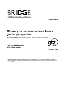 Glossary on macroeconomics from a gender perspective