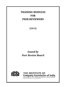 Training Modules for Peer Reviewer