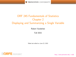 ORF 245 Fundamentals of Statistics Chapter 2 Displaying and