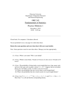 ORF 245 Fundamentals of Statistics Practice Midterm 1