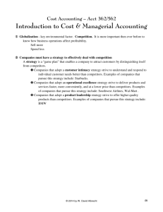 Introduction to Cost & Managerial Accounting