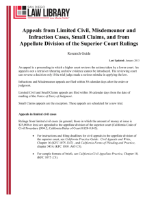 Appeals from Limited Civil, Misdemeanor and Infraction Cases