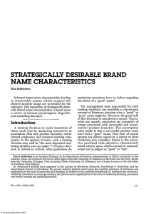 Strategically Desirable Brand Name Characteristics