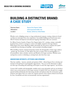 building a distinctive brand: a case study