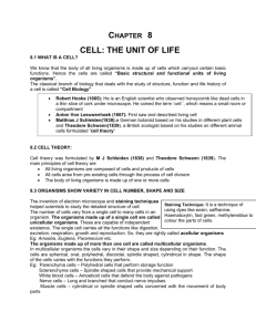 CELL: THE UNIT OF LIFE