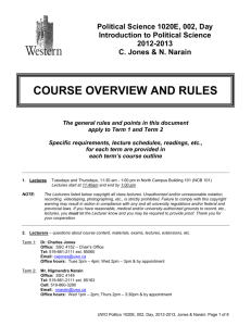 course overview and rules - Political Science