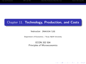 Chapter 11. Technology, Production, and Costs