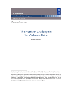 The Nutrition Challenge in Sub-Saharan Africa