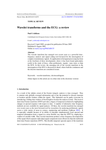 Wavelet transforms and the ECG: a review
